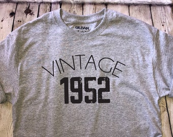 Custom Age Vintage Tee Shirt, Birthday Gift, Christmas gift, Age shirt; Over the hill shirt; Custom Age