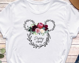 Disney Vibes Shirt, Disney Floral Shirt, Disneyland Shirt, Disney Shirt, Disney Trip Shirt, Disney Family Vacation Shirt, Disney Trip Gift