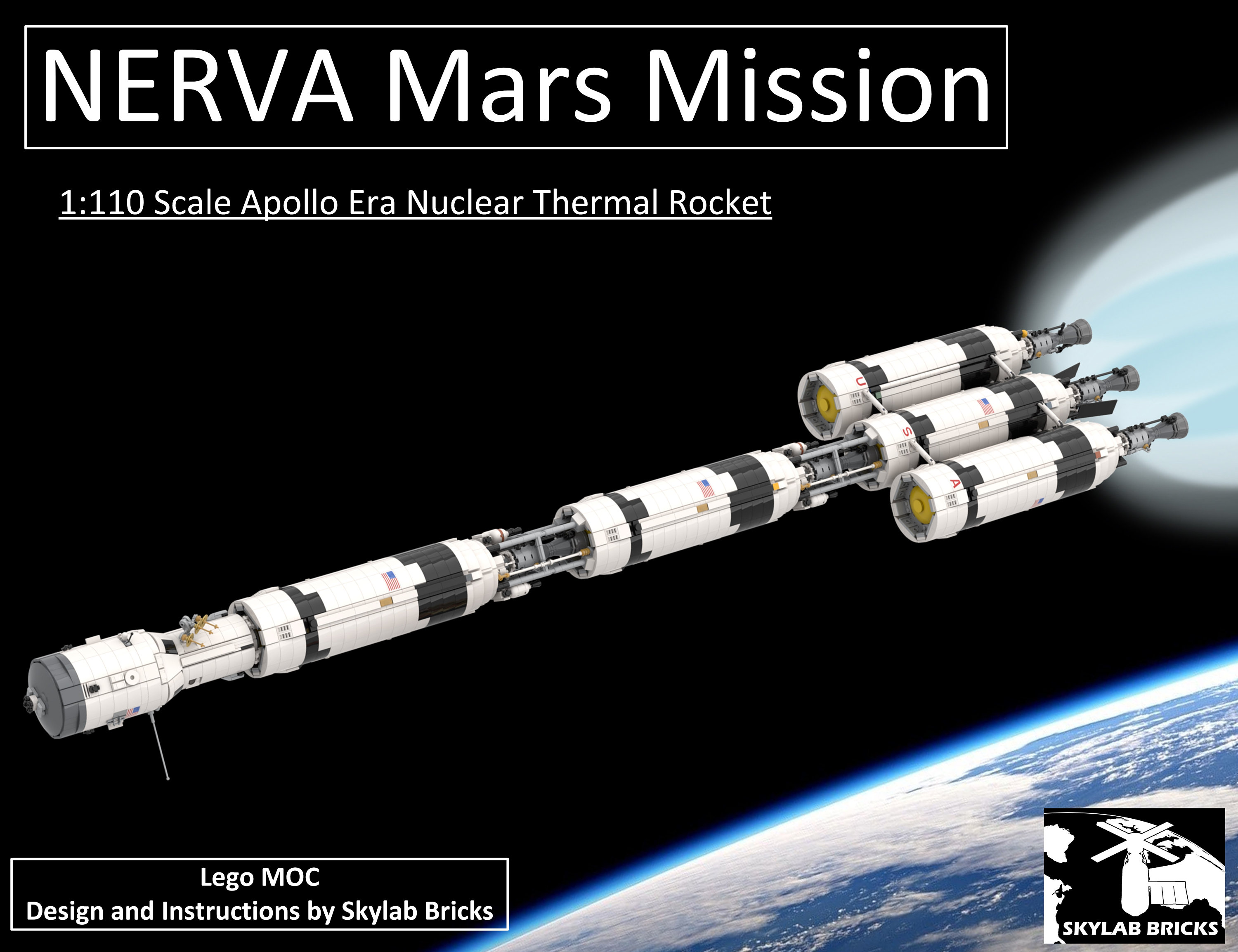 Kom op Tyggegummi Blank Instructions for Apollo Era NERVA Mars Mission MOC in Two - Etsy