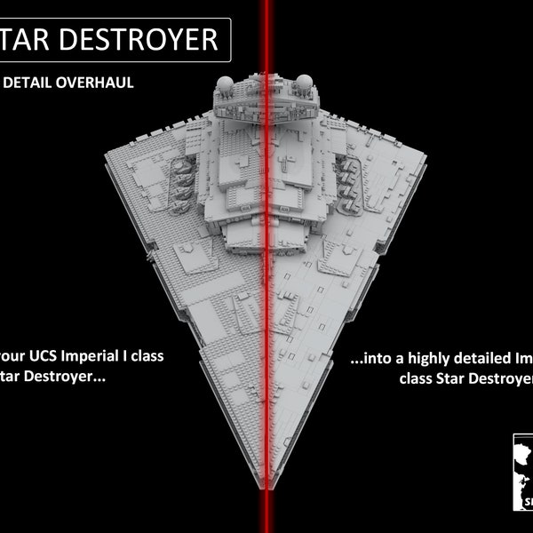 Conversion Instructions for UCS Imperial I Class Star Destroyer to Imperial II class Star Destroyer and Detail Overhaul