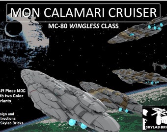 Instructions for Rebel Alliance Mon Calamari MC-80 "Wingless" Class Heavy Battle Cruiser MOC with two variants included