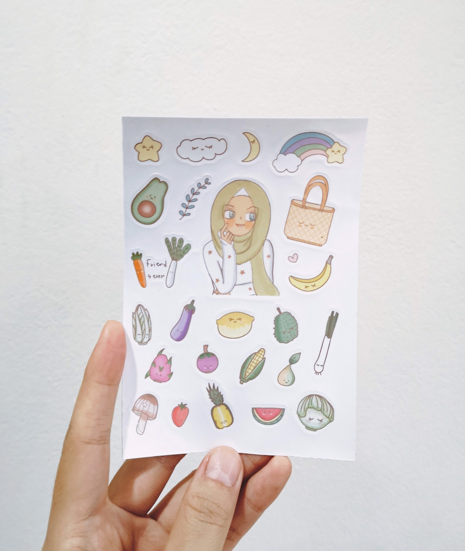 Watercolor hijab girl Stickers cute hijab stickers set hand | Etsy
