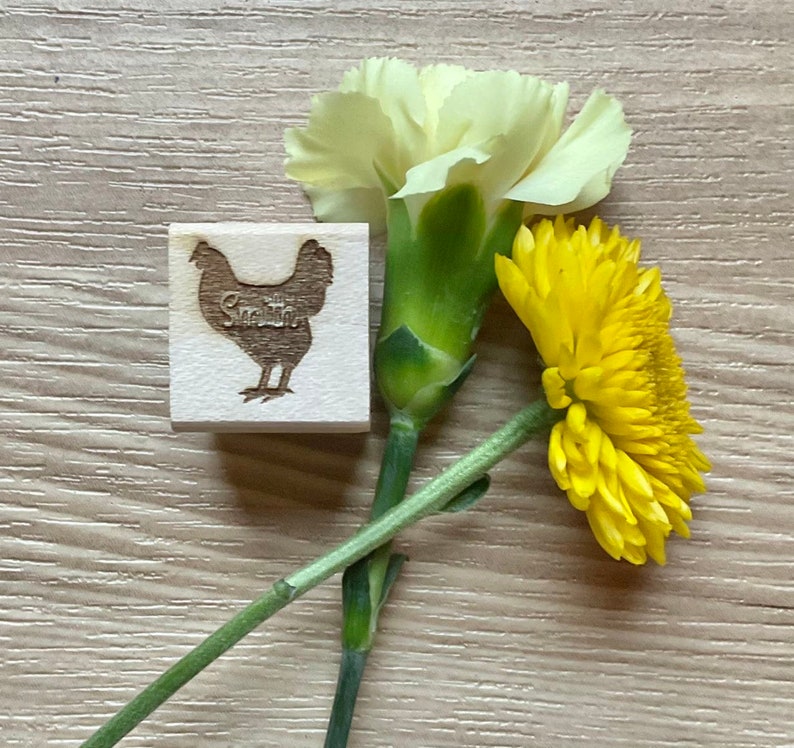 Set of Three Egg Stamps Includes Personalized Chicken With Etsy