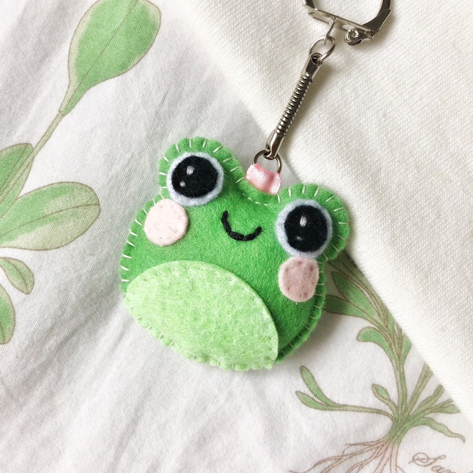 Handmade Frog Felt Keyring Keychain Cute Animal Gift Present Etsy