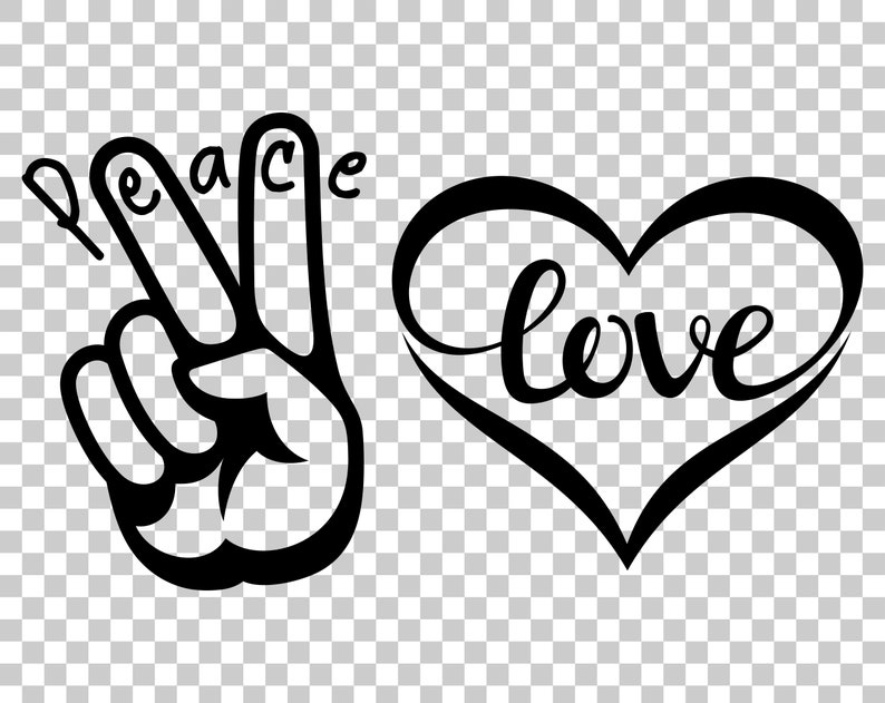 Peace Love template SVG Hand Peace Sign SVG Peace Sign Hand | Etsy