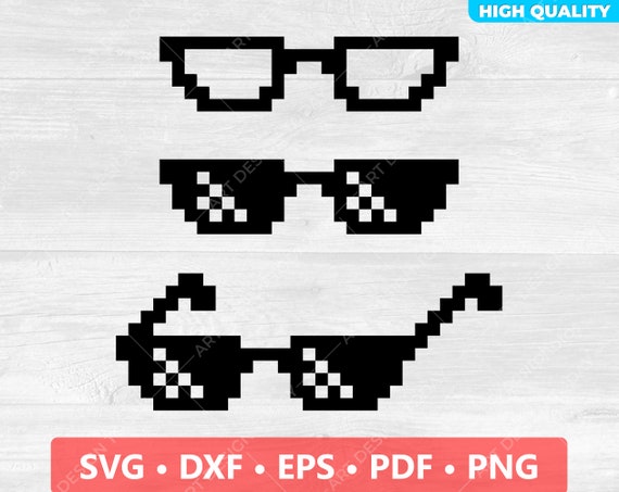 Pixel Sunglasses Svg Cool Glasses Svg Mosaic 8 Bit Pixel Etsy