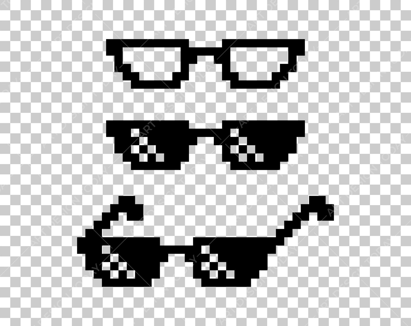 Pixel Sunglasses Svg Cool Glasses Svg Mosaic 8 Bit Pixel Etsy