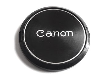 Vintage Canon FD C-55 55mm Plastic Front Lens Cap Silver Ring Genuine