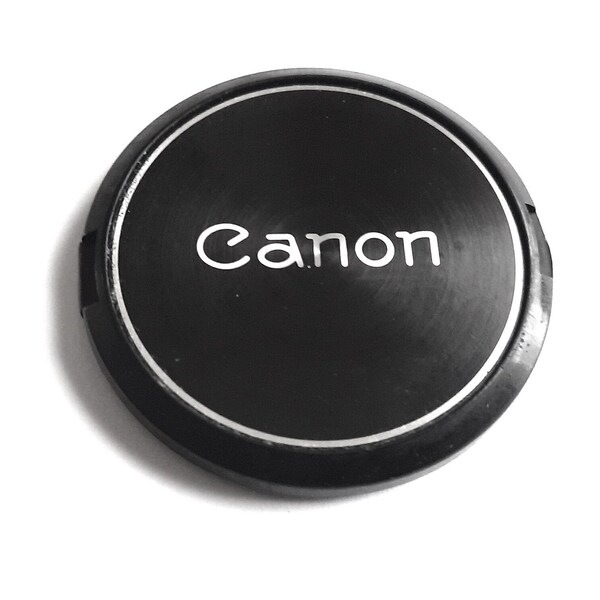 Vintage Canon FD C-55 55mm Plastic Front Lens Cap Silver Ring Genuine