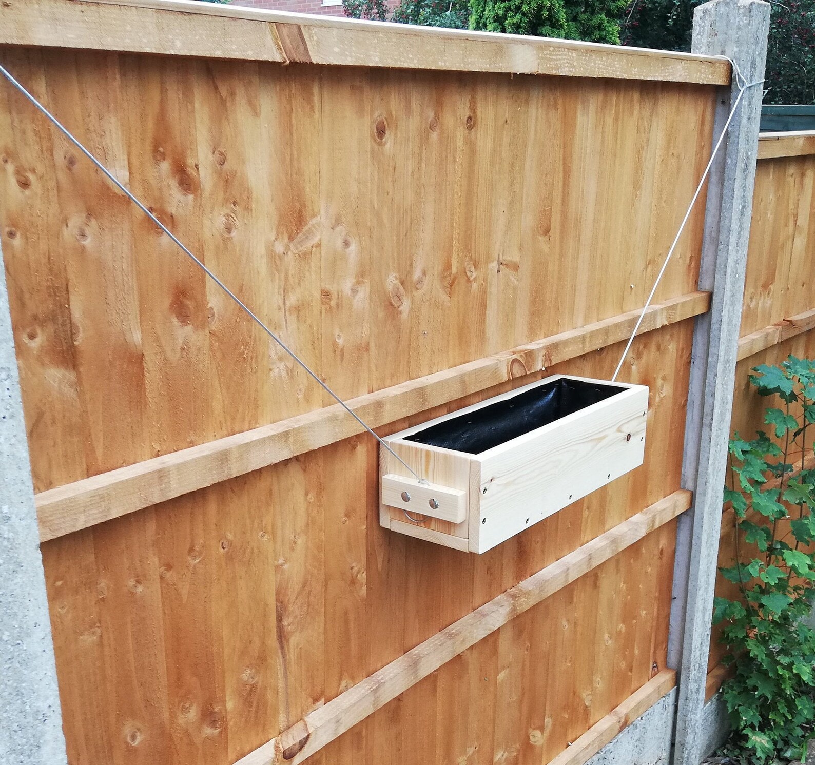 Handmade wooden hanging trough planter set for flowers herbs Etsy