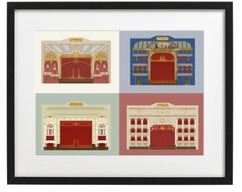 Edinburgh Theatres Giclée Illustrated Art Print