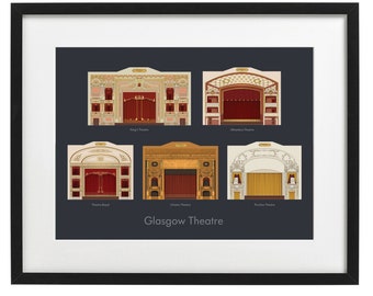 Glasgow Theatres Illustrated Art Print