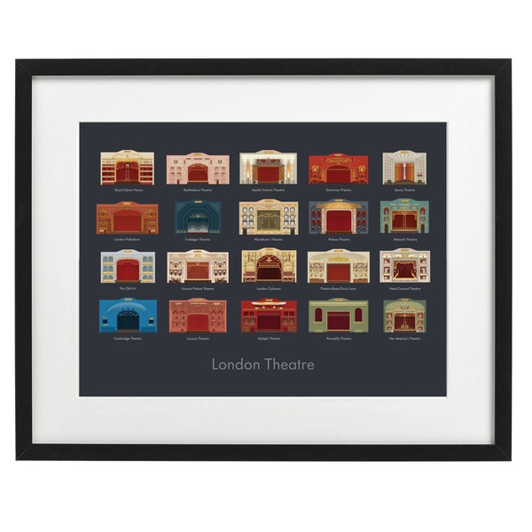 London Theatre Auditoriums, A4 Illustrated Art Print