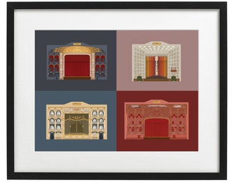 London Theatres, Illustrated Art Print