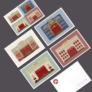 5 cartes postales du théâtre d'Édimbourg