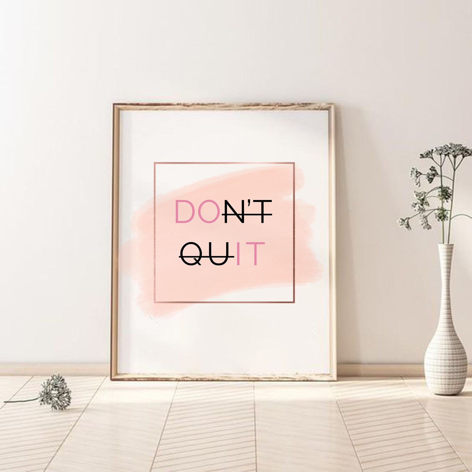 Don't Quit Wall Art Poster Office Decorrose Gold Etsy