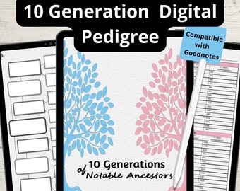 10 Generation Genealogy Chart Template: Ancestry Tracker (Digital Download)