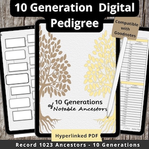 10 Generation Genealogie Diagramm Vorlage, Genealogie Forschung Formen Digitaler Download, Ancestry Tracker Druckbare Stammbaum, Braun Gelb