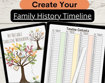 Family History Timeline Workbook: Legacy Journal (Digital Download)