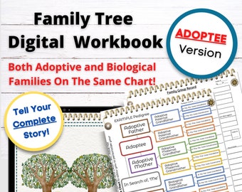Adoption Family Tree Chart: Digital Genealogy Workbook (Goodnotes)
