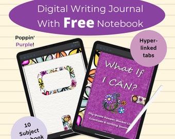 Digital Gratitude Journal & 10-Subject Notebook: Quote Tracker (PDF Download)