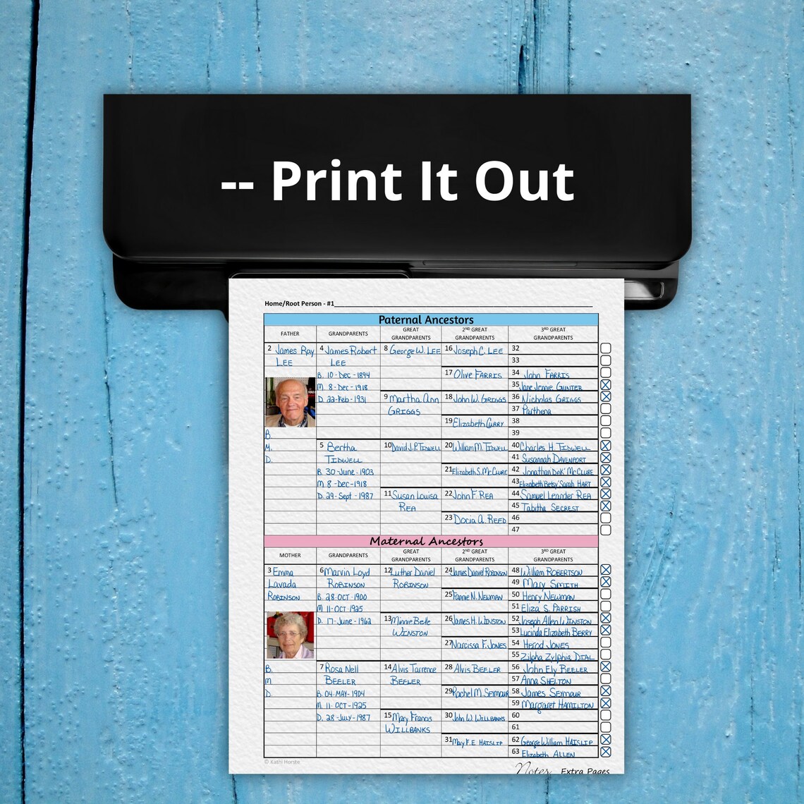 10 Generation Genealogy Chart Template, Genealogy Research Forms ...