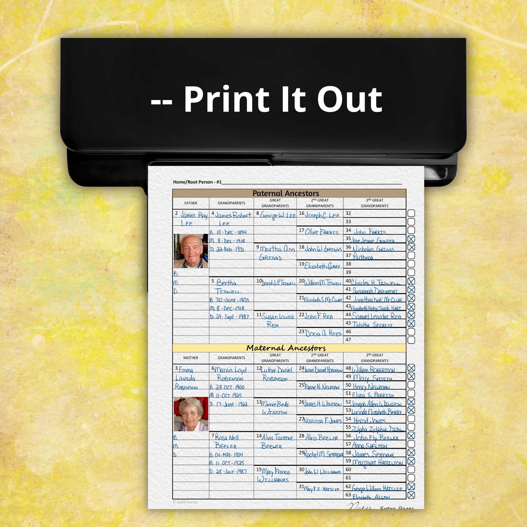 10 Generation Genealogy Chart Template, Genealogy Research Forms