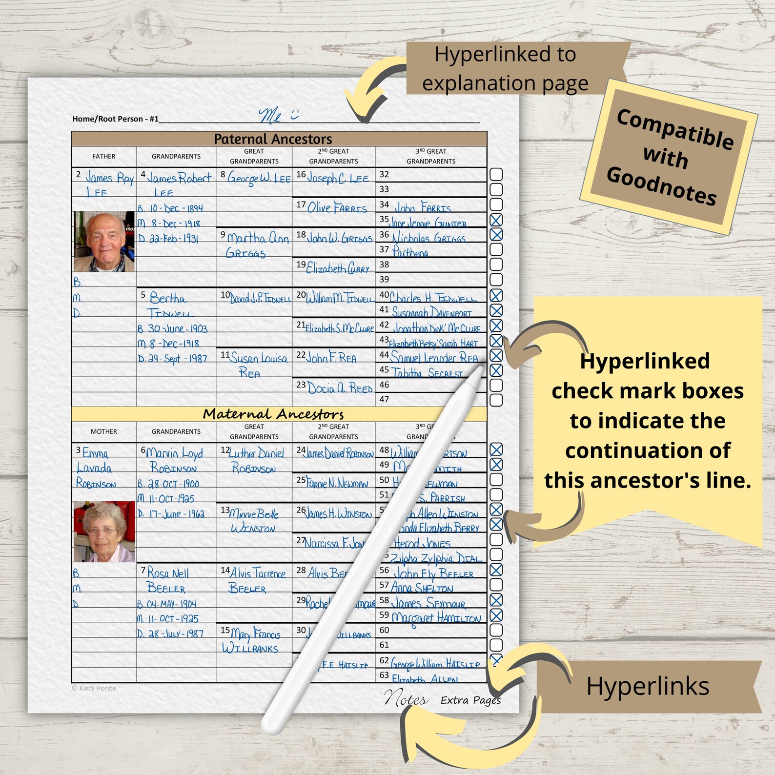 10 Generation Genealogy Chart Template, Genealogy Research Forms