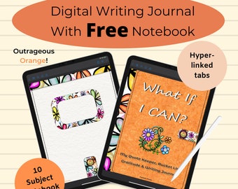 Orange Digital Gratitude Journal: 10-Subject Notebook (PDF Download)