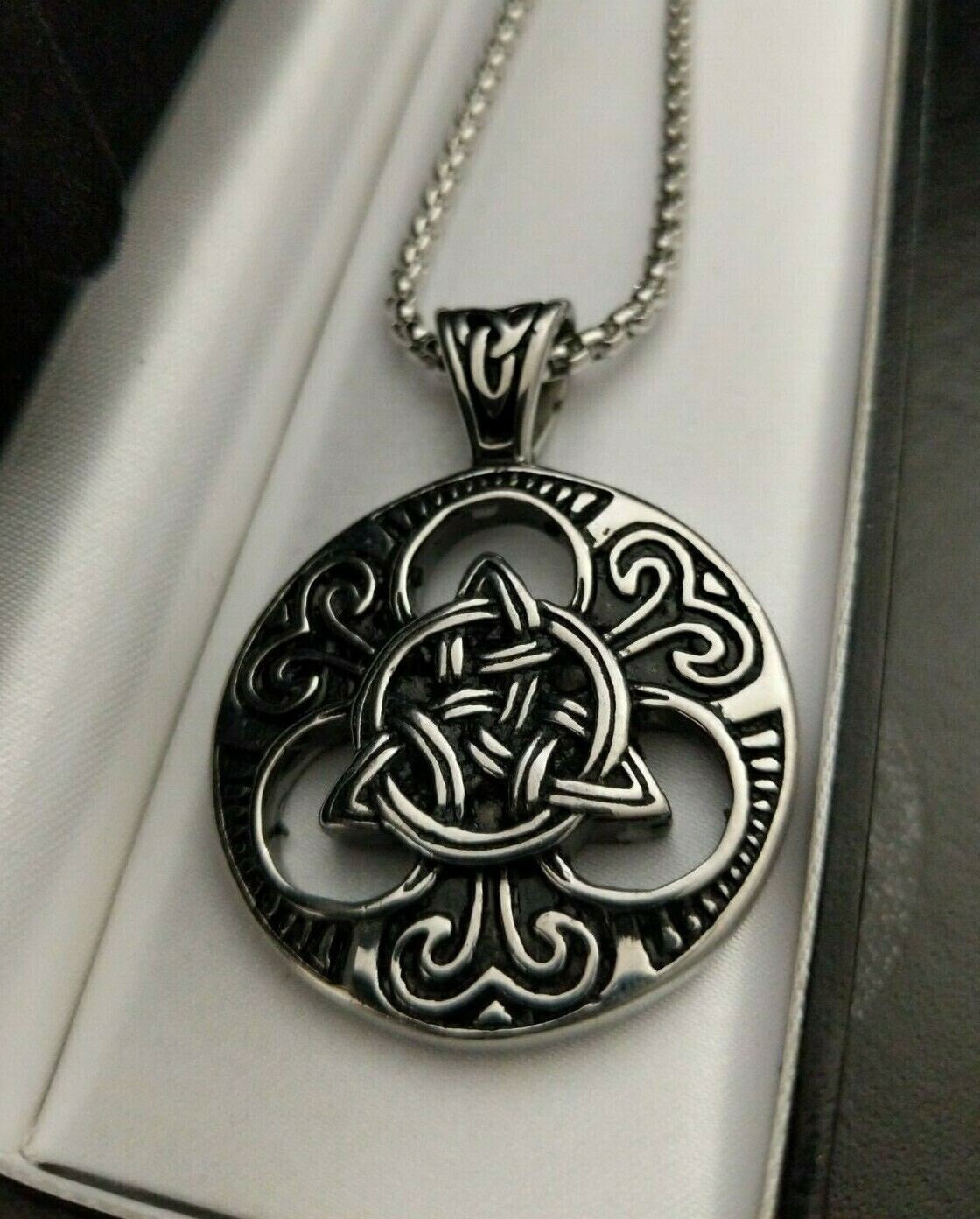 Mens Chunky Heavy Celtic Necklace Trinity Knot Triquetra - Etsy