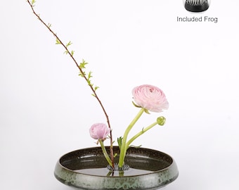 Ceramic Ikebana Vase, Ikebana Container, Ikebana Bowl , Fruit Bowl,Japanese Floral Arrangement,Kungfu Chado Tea Table Decor,Zen Aesthetic