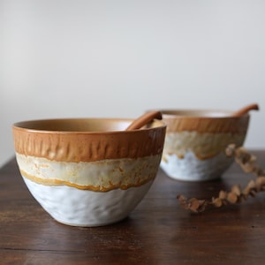 Extra Large Ceramic Pho Bowl Set: 37oz Noodle Bowl with Chopsticks