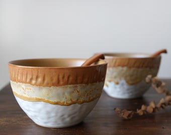 Extra Large Pho Bowl Noodle Bowl with Chopsticks and Spoon, Holds 37oz pottery and ceramics Miso Soup Bowls Ramen Bowl ,Christmas gift