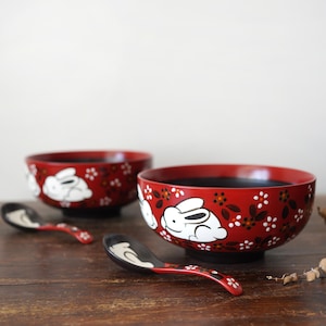 Large Pho Bowl Noodle Bowl with Chopsticks and Spoon, hand painting Ramen Bowl with Spoon,ceramic Miso Soup Bowl, Ramen Bowl ,Christmas gift