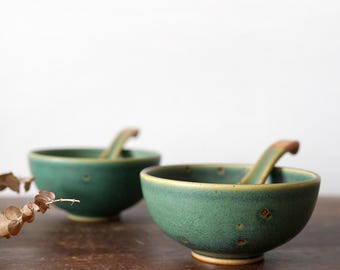 Ceramic cereal bowl, soup bowl, dessert bowl,Asian bowl,soup bowls,vintage bowl,Dinnerware Engraved bowls,Green bowls