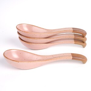 Ceramic Ramen spoon- Pink Spoon - Gift for Christmas -Christmas Gift-Gift for Best Friend, Gift for Girlfriend, Wedding Anniversary Gift