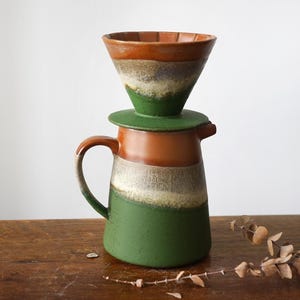 Keramik-Kaffeefilterset, grüne Keramik Pour Over-Kaffeemaschine mit Filter, Pour Over-Kaffeemaschinen-Set, Kaffee-Geschenkset, Geschenk für Lehrer