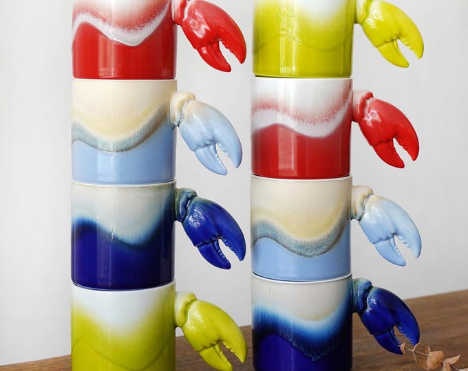 Discounted Crab Claw Mug , Funny Ceramic Coffee Cup, Sea Lover Gift, Coastal Kitchen Mug, Ocean Animal Mug, Unique Ceramic Mug