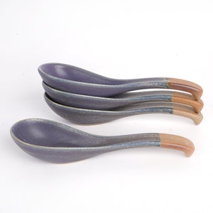 Soup Spoon | Japanese Spoon | Ceramic Soup Spoons | Ramen Spoon | Rice Spoon | Asian Style Spoons | Purple Spoon | Noodle Spoon
