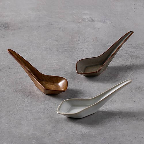 Japanese Style Meal Spoon Ceramic Spoon Coarse Pottery Spoon Etsy