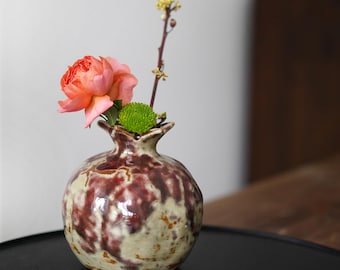 Ceramic red pomegranate vase | Unique Decorative Pottery| Rustic Home Decor| Perfect Gift Idea | Christmas Gift| Gift for her