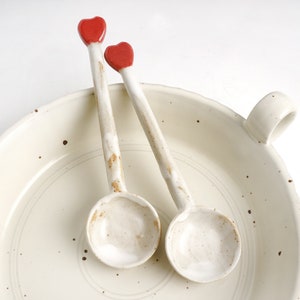 Handmade Love Heart-Shaped Spoon | The Perfect Gift for Your Sweetheart | Handmade Ceramic Spoon | Wedding Gift | Couples Gift