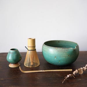 Handmade Ceramic mixing bowl / Matcha Kit/ Handmade Matcha Bowl Set/ Matcha Gift Set / Birthday Gift/Japanese Matcha Tea Set
