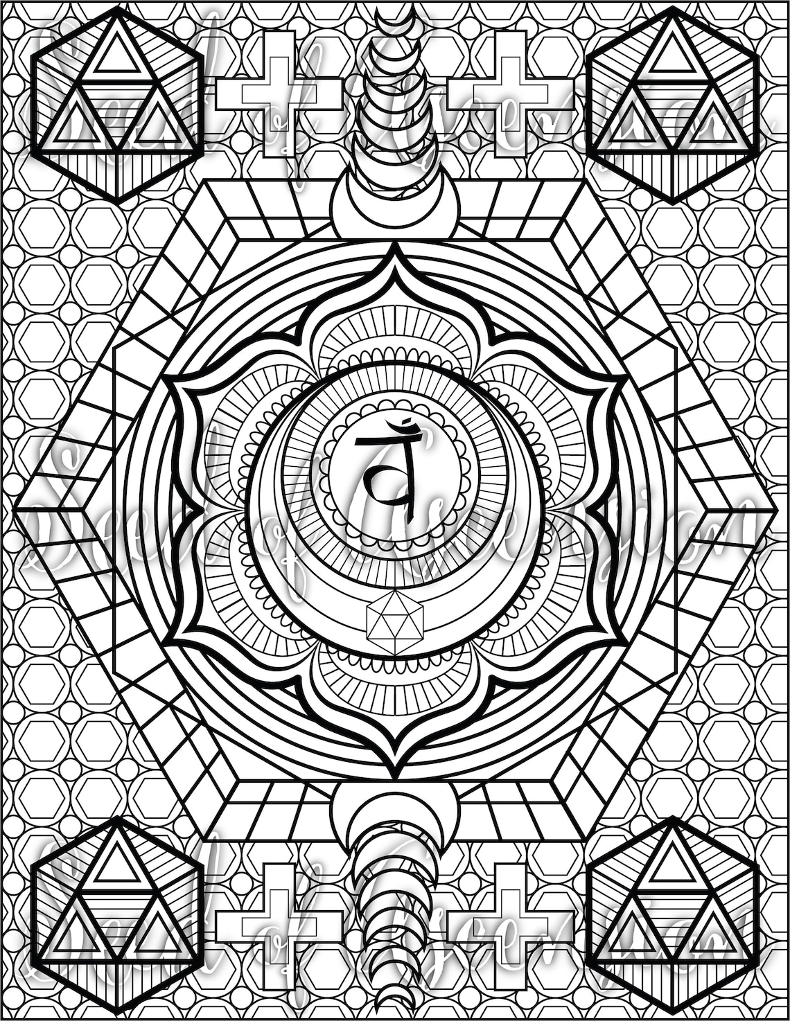 Sacral Chakra Coloring Page Coloring Page For Adults | Etsy