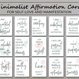Positive Affirmation Card Deck, Vision Board Printables, Cards for Law of Attraction, Manifesting Kit, Mindset Affirmation Prints, DIGITAL