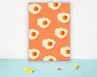 The fried eggs - Fried egg illustration - Fried egg art - Kitchen art print - Dining room art print - Food print - Food illustration