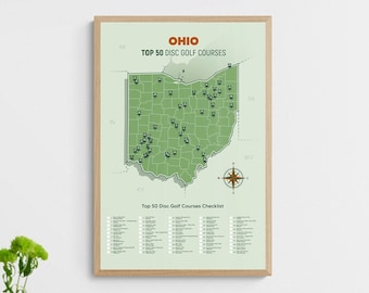 Ohio Disc Golf Top 50 Courses Map