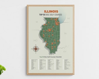 Illinois Disc Golf Top 50 Courses Map