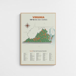 Virginia Disc Golf Top 50 Golfplätze Karte