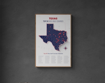 Texas Disc Golf Top 50 Courses Map